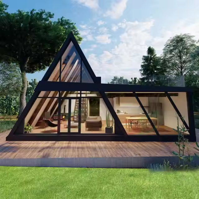 Dreieckiger Stahl-A-Frame-Aktivit&auml;tsraum f&uuml;r malerische Landschaften im Resort-Hotel