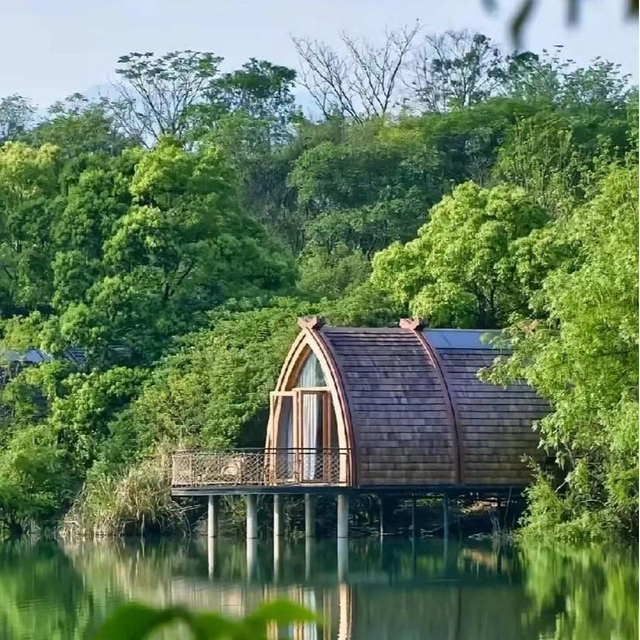 Kreative Kulturtourismus-Bootsh&auml;user und Holzh&auml;user f&uuml;r Gartenhotels, Resortvillen aus massivem Kiefernholz